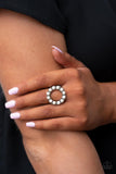 Stone Circles - White Ring - Paparazzi Accessories Ring Bedazzle Me Pretty Mobile Fashion Boutique