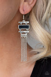 Stone Dwellings - Black Earrings - Paparazzi Accessories Earrings Bedazzle Me Pretty Mobile Fashion Boutique