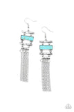 Stone Dwellings - Blue Earrings - Paparazzi Accessories Earrings Bedazzle Me Pretty Mobile Fashion Boutique