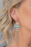 Stone Dwellings - Blue Earrings - Paparazzi Accessories Earrings Bedazzle Me Pretty Mobile Fashion Boutique