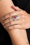 Stone Fox - Red Ring - Paparazzi Accessories Ring Bedazzle Me Pretty Mobile Fashion Boutique
