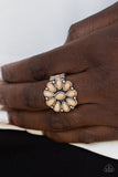 Stone Gardenia - Brown Ring - Paparazzi Accessories Ring Bedazzle Me Pretty Mobile Fashion Boutique