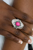 Stone Gardens - Pink Ring - Paparazzi Accessories Ring Bedazzle Me Pretty Mobile Fashion Boutique