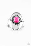 Stone Gardens - Pink Ring - Paparazzi Accessories Ring Bedazzle Me Pretty Mobile Fashion Boutique