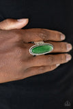 Stone Mystic - Green Ring - Paparazzi Accessories Ring Bedazzle Me Pretty Mobile Fashion Boutique