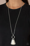 Stone Prairies - White Necklace - Paparazzi Accessories Necklace Bedazzle Me Pretty Mobile Fashion Boutique