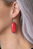 Stone Quest - Red Earrings - Paparazzi Accessories Earrings Bedazzle Me Pretty Mobile Fashion Boutique
