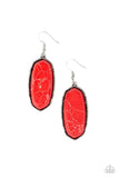 Stone Quest - Red Earrings - Paparazzi Accessories Earrings Bedazzle Me Pretty Mobile Fashion Boutique