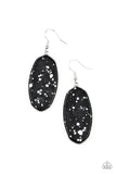 Stone Sculptures - Black Earrings - Paparazzi Accessories Earrings Bedazzle Me Pretty Mobile Fashion Boutique
