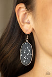 Stone Sculptures - Black Earrings - Paparazzi Accessories Earrings Bedazzle Me Pretty Mobile Fashion Boutique