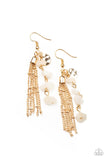 Stone Sensation - Gold Earrings - Paparazzi Accessories Earrings Bedazzle Me Pretty Mobile Fashion Boutique