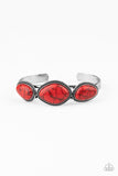 Stone Solace - Red Bracelet - Paparazzi Accessories Bracelet Bedazzle Me Pretty Mobile Fashion Boutique