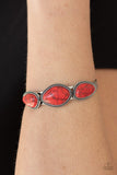 Stone Solace - Red Bracelet - Paparazzi Accessories Bracelet Bedazzle Me Pretty Mobile Fashion Boutique