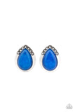 Stone Spectacular - Blue Post Earrings - Paparazzi Accessories Earrings Bedazzle Me Pretty Mobile Fashion Boutique