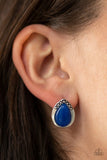Stone Spectacular - Blue Post Earrings - Paparazzi Accessories Earrings Bedazzle Me Pretty Mobile Fashion Boutique