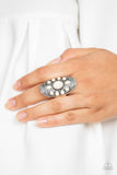 Stone Sunrise - White Ring - Paparazzi Accessories Ring Bedazzle Me Pretty Mobile Fashion Boutique