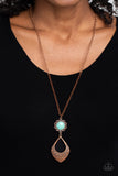 Stone TOLL - Copper Necklace - Paparazzi Accessories Necklace Bedazzle Me Pretty Mobile Fashion Boutique