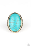 Stonehenge Garden - Brass Ring - Paparazzi Accessories Ring Bedazzle Me Pretty Mobile Fashion Boutique