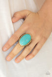 Stonehenge Garden - Brass Ring - Paparazzi Accessories Ring Bedazzle Me Pretty Mobile Fashion Boutique