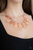 Stop and Reflect - Copper Necklace - Paparazzi Accessories Necklace Bedazzle Me Pretty Mobile Fashion Boutique