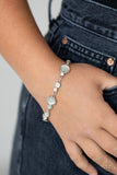 Storybook Beam - White Bracelet - Paparazzi Accessories Bracelet Bedazzle Me Pretty Mobile Fashion Boutique