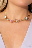 Storybook Succession - Gold Necklace - Paparazzi Accessories Necklace Bedazzle Me Pretty Mobile Fashion Boutique