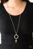Straight To The Top - Gold Lanyard - Paparazzi Accessories Lanyard Bedazzle Me Pretty Mobile Fashion Boutique