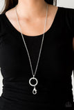 Straight To The Top - White Lanyard - Paparazzi Accessories Lanyard Bedazzle Me Pretty Mobile Fashion Boutique