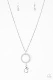 Straight To The Top - White Lanyard - Paparazzi Accessories Lanyard Bedazzle Me Pretty Mobile Fashion Boutique