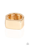 Straightforward - Gold Ring - Paparazzi Accessories Ring Bedazzle Me Pretty Mobile Fashion Boutique
