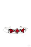 Strategic Sparkle - Red Bracelet - Paparazzi Accessories Bracelet Bedazzle Me Pretty Mobile Fashion Boutique