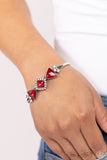 Strategic Sparkle - Red Bracelet - Paparazzi Accessories Bracelet Bedazzle Me Pretty Mobile Fashion Boutique