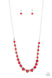 Stratosphere Sparkle - Red Necklace - Paparazzi Accessories Necklace Bedazzle Me Pretty Mobile Fashion Boutique