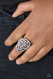 Stratospheric - Black Ring - Paparazzi Accessories Ring Bedazzle Me Pretty Mobile Fashion Boutique