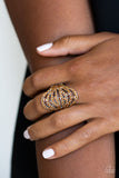Stratospheric - Brown Ring - Paparazzi Accessories Ring Bedazzle Me Pretty Mobile Fashion Boutique