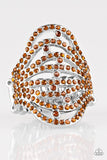 Stratospheric - Brown Ring - Paparazzi Accessories Ring Bedazzle Me Pretty Mobile Fashion Boutique