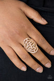 Stratospheric - Gold Ring - Paparazzi Accessories Ring Bedazzle Me Pretty Mobile Fashion Boutique