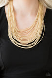 Streaming Starlight - Gold Necklace - Paparazzi Accessories Necklace Bedazzle Me Pretty Mobile Fashion Boutique