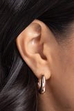 Streamlined Status - Rose Gold Earrings - Paparazzi Accessories Earrings Bedazzle Me Pretty Mobile Fashion Boutique