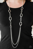 Street Beat - Silver Necklace - Paparazzi Accessories Necklace Bedazzle Me Pretty Mobile Fashion Boutique