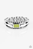 Street Edge - Green Ring - Paparazzi Accessories Ring Bedazzle Me Pretty Mobile Fashion Boutique
