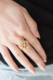 Street-REGAL - Gold Ring - Paparazzi Accessories Ring Bedazzle Me Pretty Mobile Fashion Boutique