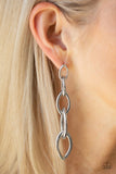 Street Spunk - Silver Earrings - Paparazzi Accessories Earrings Bedazzle Me Pretty Mobile Fashion Boutique