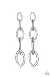 Street Spunk - Silver Earrings - Paparazzi Accessories Earrings Bedazzle Me Pretty Mobile Fashion Boutique