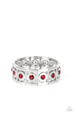 Stretch of Drama - Red Bracelet - Paparazzi Accessories Bracelet Bedazzle Me Pretty Mobile Fashion Boutique