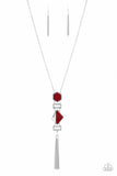 STRIPE Up a Conversation - Red Necklace - Paparazzi Accessories Necklace Bedazzle Me Pretty Mobile Fashion Boutique