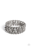 Striped Stack - Silver Bracelet - Paparazzi Accessories Bracelet Bedazzle Me Pretty Mobile Fashion Boutique