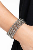 Striped Stack - Silver Bracelet - Paparazzi Accessories Bracelet Bedazzle Me Pretty Mobile Fashion Boutique