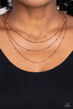 Studded Shimmer - Copper Necklace - Paparazzi Accessories Necklace Bedazzle Me Pretty Mobile Fashion Boutique