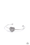 Stunning Soulmates - White Bracelet - Paparazzi Accessories Bracelet Bedazzle Me Pretty Mobile Fashion Boutique